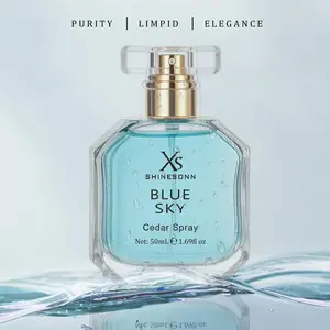 XS SHINESONN Blue Sky Perfume, 50ml/1.69fl oz Long-Lasting Cedar Spray, Pure Limpid Elegance Floral Woody Notes with Lemon, Lavender, Jasmine and Mint, Fresh Aesthetic Fragrance for Workplace, Dates & Everyday Wear