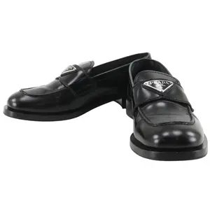Pre-owned PRADA Patent Leather Small Leather Goods Brushed Leather Loafers