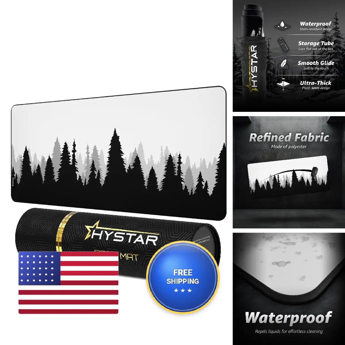 Hystar Extended Gaming Mouse Pad 45 X 20 5Mm Thick Waterproof Surface Smooth
