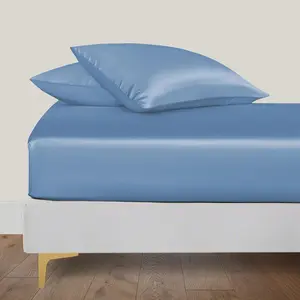 Fitted Sheet Only Viscose Derived from Bamboo, Bottom Sheet for Twin XL Size Bed – 16" Deep, All Around Snug Fit – Cooling, Breathable, Soft, Hypoallergenic (Bahamas Blue, Twin XL)