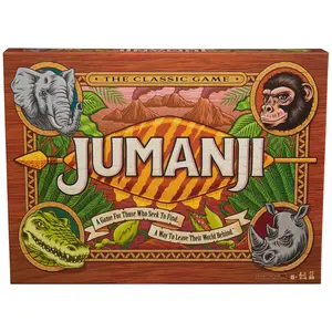 Spin Master Games Jumanji The Game Real Wooden Box Edition 1 Player Game Ages 8+ Multicolor with Wood Gameboard, 48 Stones, Instructions