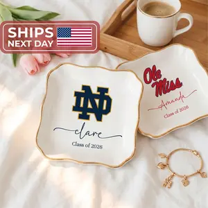 Personalised University College Graduation Gift Ring Dish, Trinket Keepsake, Decor High School, Custom Acceptance Gift, Class of 2026 Gifts