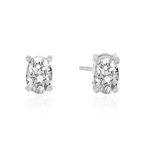 Remi Oval Stud Earrings in Sterling Silver