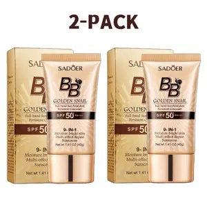 2-Pack Snail BB Cream - High-Coverage, Waterproof, Matte Finish, Long-Lasting Moisturizer, Oil Control Cosmetic, Hydrating, Anti-Aging Skin Rejuvenation, Ideal for Makeup Beginners, Great Mother's Day Gift, Spring Glow Up Item, Two-Pack
