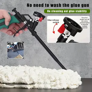1pc Professional Foam Bottle Sealant Gun - All-Golden Metal, Easy-Clean Design with Glue Release Switch, Smooth Foam Dispensing for AC Units, Doors, Windows - No Need to Wash, No Cleaning Out Glue Stability