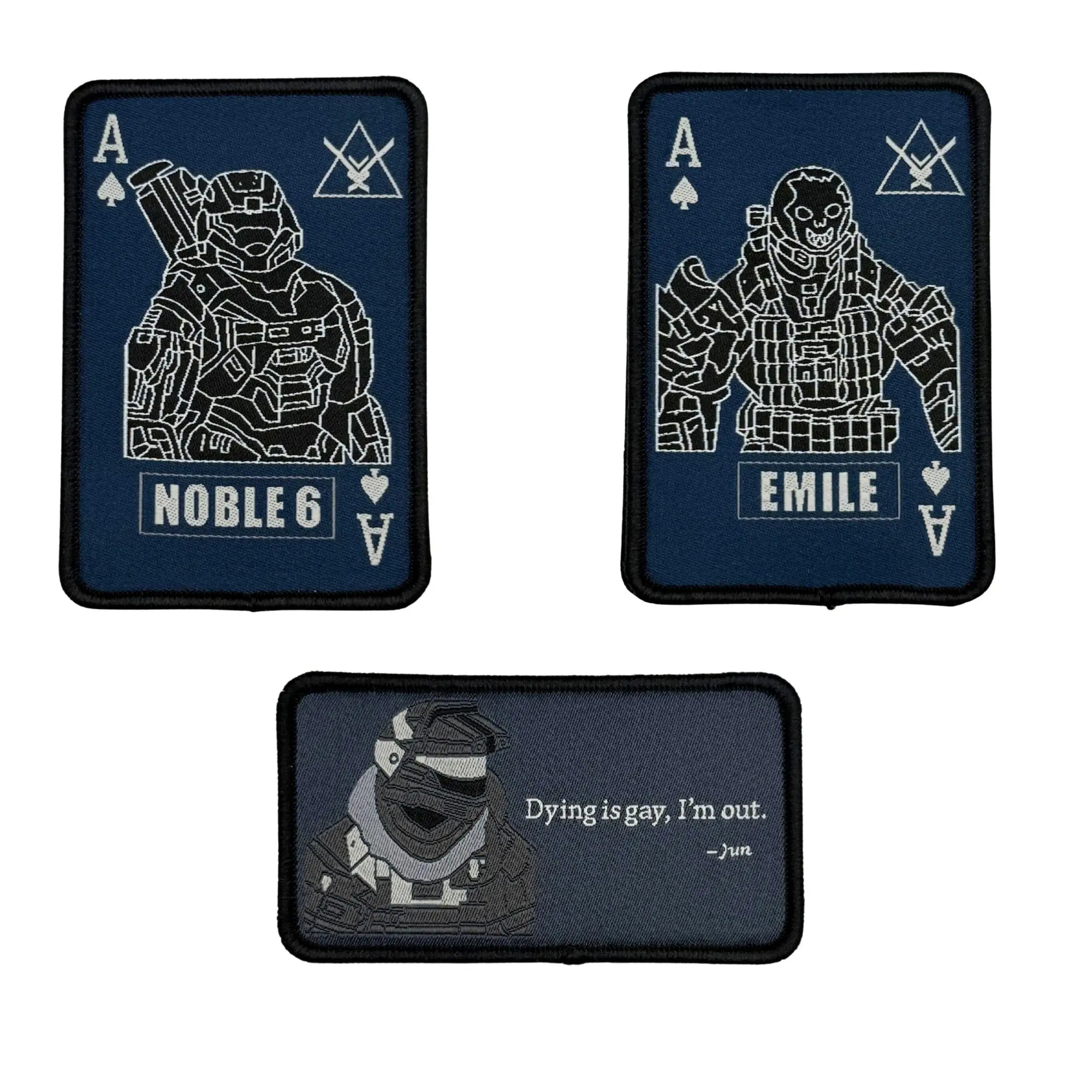 3 PC 6 Reach Noble Team Tactical Patch 3.5x2.5 Woven Hook Fastener and Loop Patch