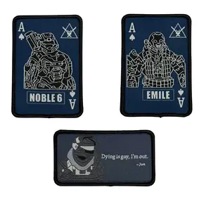 3 PC 6 Reach Noble Team Tactical Patch 3.5x2.5 Woven Hook Fastener and Loop Patch