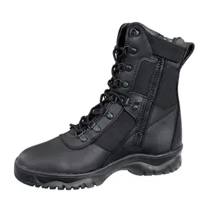 Rothco Forced Entry Tactical Boots with Side Zipper 8 Inch Black Boot Comfort Lace Fashion Closed Leather Footwear Boots