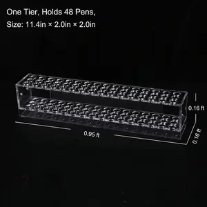 Acrylic Display Pen Holder 48-Slots 12mm Pen Display Stand Clear Pencil Display Stand