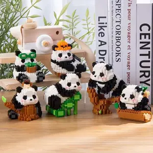 Mini Cute Panda Micro Building Blocks 3D Diamond Model Animals Bricks DIY City Construction Toys for Children Kids Gift