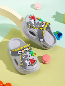 Cute Dinosaur Pattern Slippers, Lightweight Breathable Garden Shoes, Quick Drying Water Shoes for Boys & Girls, Casual Slippers, Cute Cartoon Slides