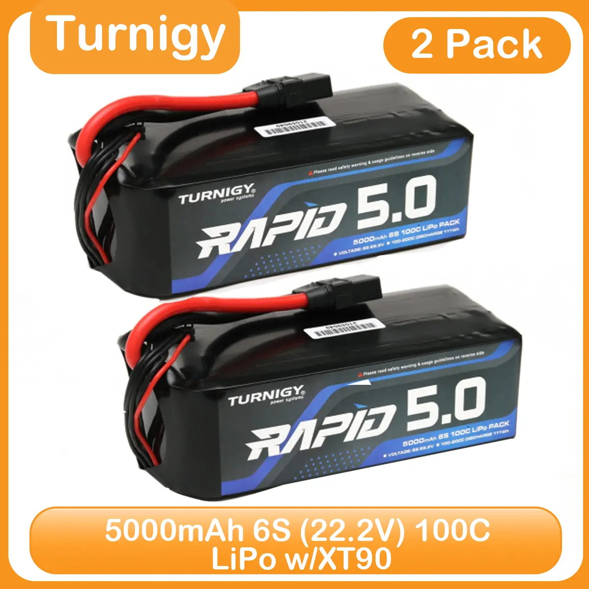 Turnigy 22.2V Lipo Battery 6S 100C 5000mAh Lipos Soft Case with XT90 Plug for RC Car Trucks RC Airplane RC Vehicles