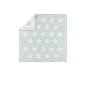 Barefoot Dreams Cozychic Dream Receiving Blanket in Aqua Ice White Stars
