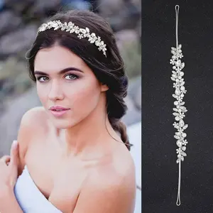 Oriamour Crystal Wedding Headbands Handmade Bridal Headpieces For Bride Flower Girl Wedding Hair Accessories For Bridesmaids Prom Party (Silver)