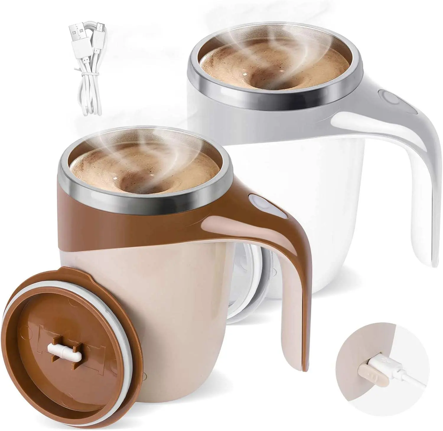 Automatic Self Stirring Coffee Mug, Portable Magnetic Stirring Coffee Mug, Rechargeable Electric Self Mixing Mug, Suitable For Coffee Powder Milk Tea and Other Beverages, household supplies