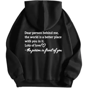 Men's Dear Person Behind Me Graphic Hoodie - Long Sleeve Pullover Regular Fit | Soft & Breathable Fabric, Durable Print, Everyday Comfort, Machine Washable, casual fashion daily wear