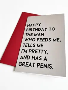 Funny Birthday Card for Men - Cheeky, Romantic Bday Gift for Husband, Boyfriend