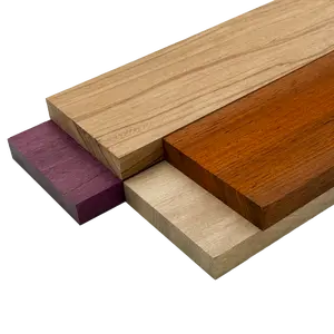 Imported Exotic Hardwood Variety Pack - Red Zebrawood, Purpleheart, Padauk, Okoume - 3/4" x 4" (4 Pcs)