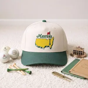 Masters Caddie Golf Inspired Embroidered Hat, Augusta Inspired Golf Hat, Golf Lover Gift, Golf Tournament Hat, Embroidered Golf Cap Embroidered Baseball Cap Custom Thread Color Vintage Soft Cotton Adjustable Hat Trendy Streetwear Gift for Men & Women