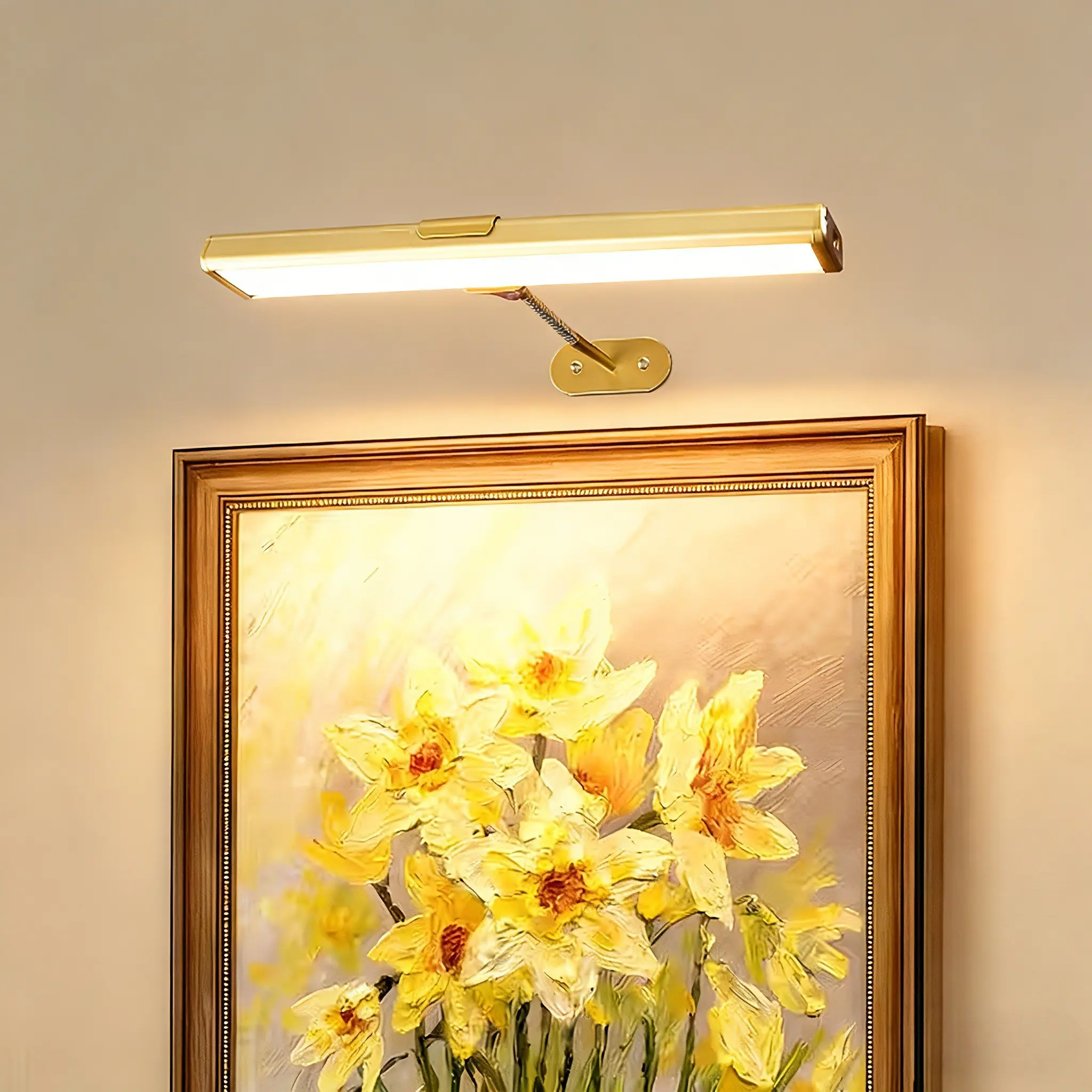 Wall Picture Light, Home Decor Light, Rechargeable Wireless Remote, 16 Inch Adjustable Magnetic LED Art Display Lamp, Led Decoration Lamp, Artistic Display, 3 Color Temperatures, Gallery, Living Room, Bedroom, Hallway