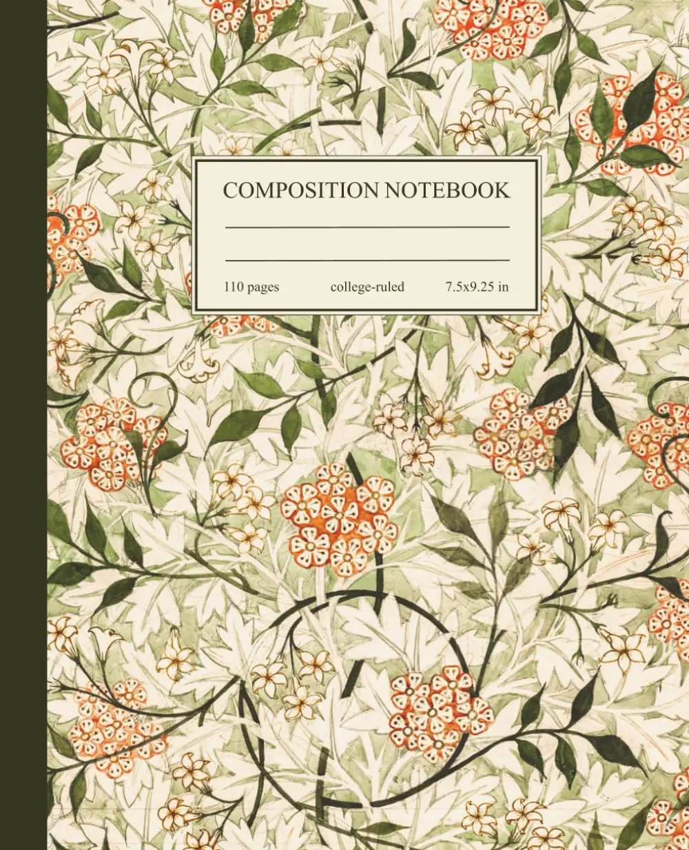 Composition Notebook College Ruled: Vintage Jasmine Floral Botanical Illustration | Flowers Aesthetic Journal for College, School, Office & Work