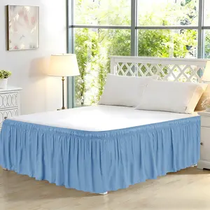 Easy-Going Bed Skirt for Twin Full Queen King Size Bed, 14/18/22 Inch Tailored Drop, Fitted with Adjustable Elastic Belt, Convenient to Use Without Lift The Mattress