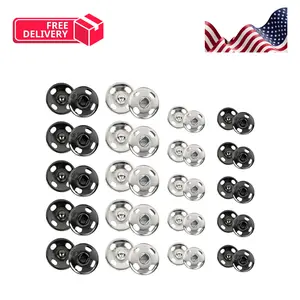 Sewing Snaps,120 Sets 8 mm and 10 mm,Black and Silver