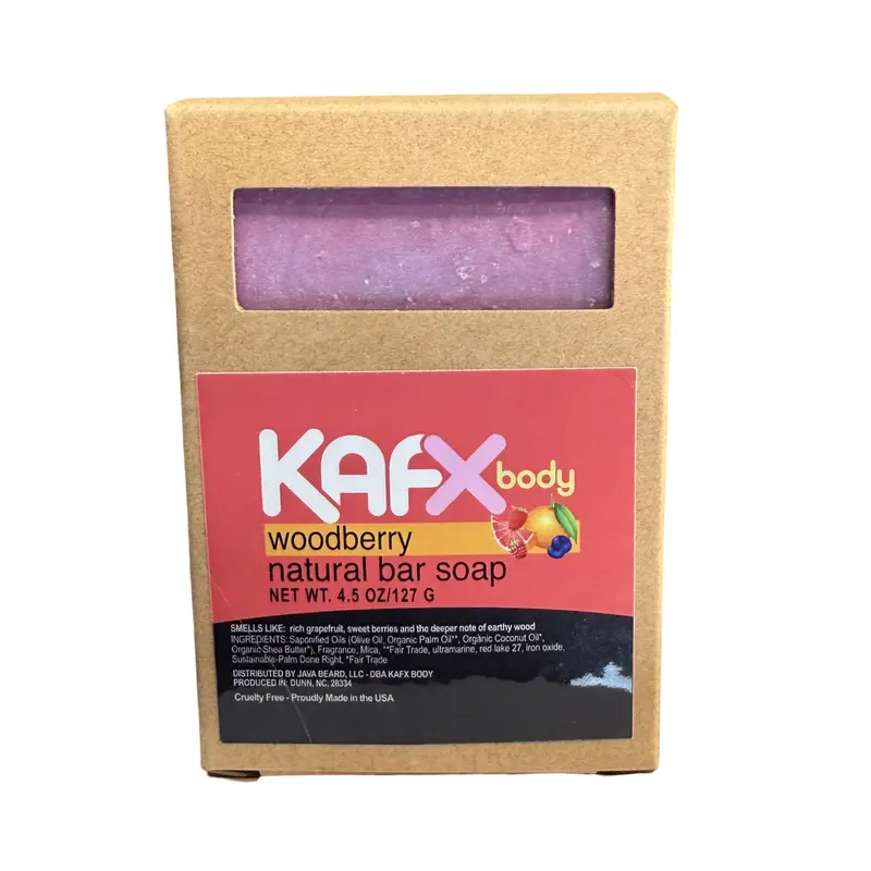 KAFX Body Woodberry Natural Bar Soap 127g - Organic Cleansing Daily Blend with Shea Butter & Avocado Oil