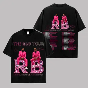 R&B Tour 2026 Premium Washed Cotton T-Shirt (Made In US), Raymond & Brown Graphic Tee, Pink Concert Shirt, Hip Hop Streetwear Tee, Music Merch, Unisex Fan Gift