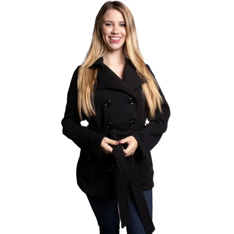 Women's Double Breasted Pea Coat Jacket