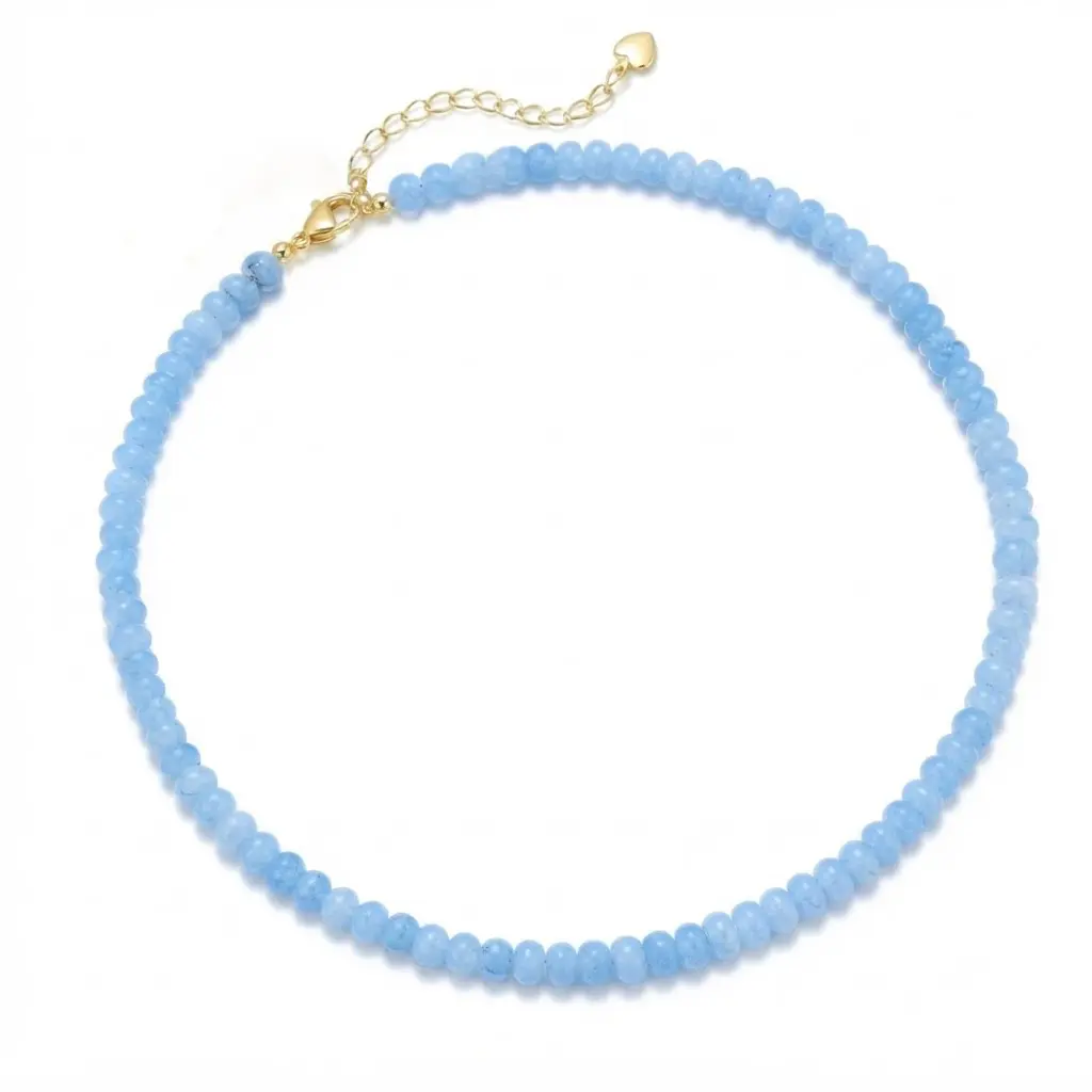 Beaded Gemstone Necklaces for Women, Bohemian Colored Choker Natural Stone Bead Decoration Summer Beach Handmade Jewelry Necklace Bridesmaid Gift backtoschool