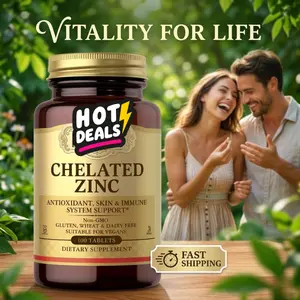 Chelated Zinc, 100 Tablets - Zinc for Healthy Skin - Supports Cell Growth & DNA Formation - Exerts Antioxidant Activity - Supports A Healthy Immune System - Non GMO, Gluten Free - 100 Servings