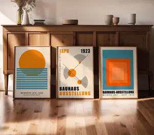 Bauhaus Poster Set: Mid Century Modern Art Prints, Set of 3