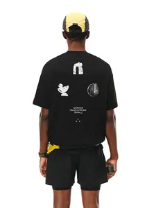 FPA Men’s Triangle Graphic T-Shirt – Nature Element Print, Quick Dry, Crew Neck Oversized Fit, Summer Couples Matching