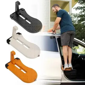 Universal Foldable Car Roof Rack Step with Safety Hammer, Door Latch Hook Step, Portable Auxiliary Foot Pedal for Easy Access