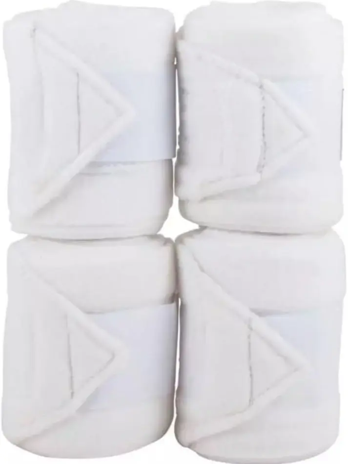Fleece Horse Polo Wraps Set of 4 Bandages 4" Width 3 Meters Length White Comfortable and Durable