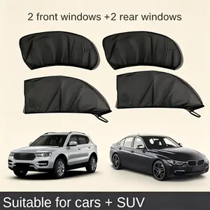 Black Mesh Car Window Sunshades | Reduces Heat & Glare While Driving | Privacy Protection, Durable & Foldable for All Vehicles
