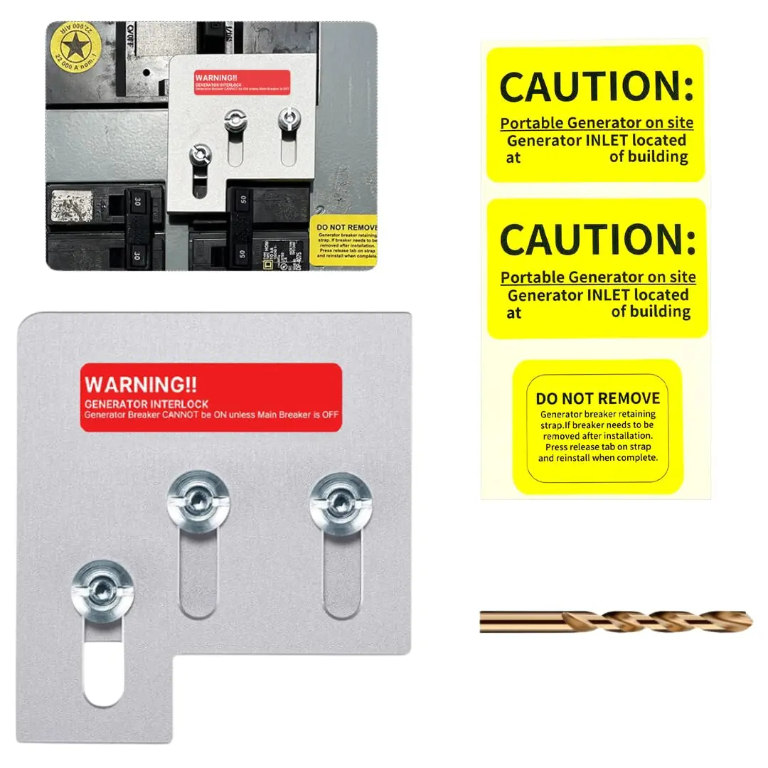 Generator Interlock Kit for  QO or Homeline 150 or 200 amp Panel - Generator Lockout Kit, Interlock Switch - 1 3/8" Spacing Between Main and Generator Breaker