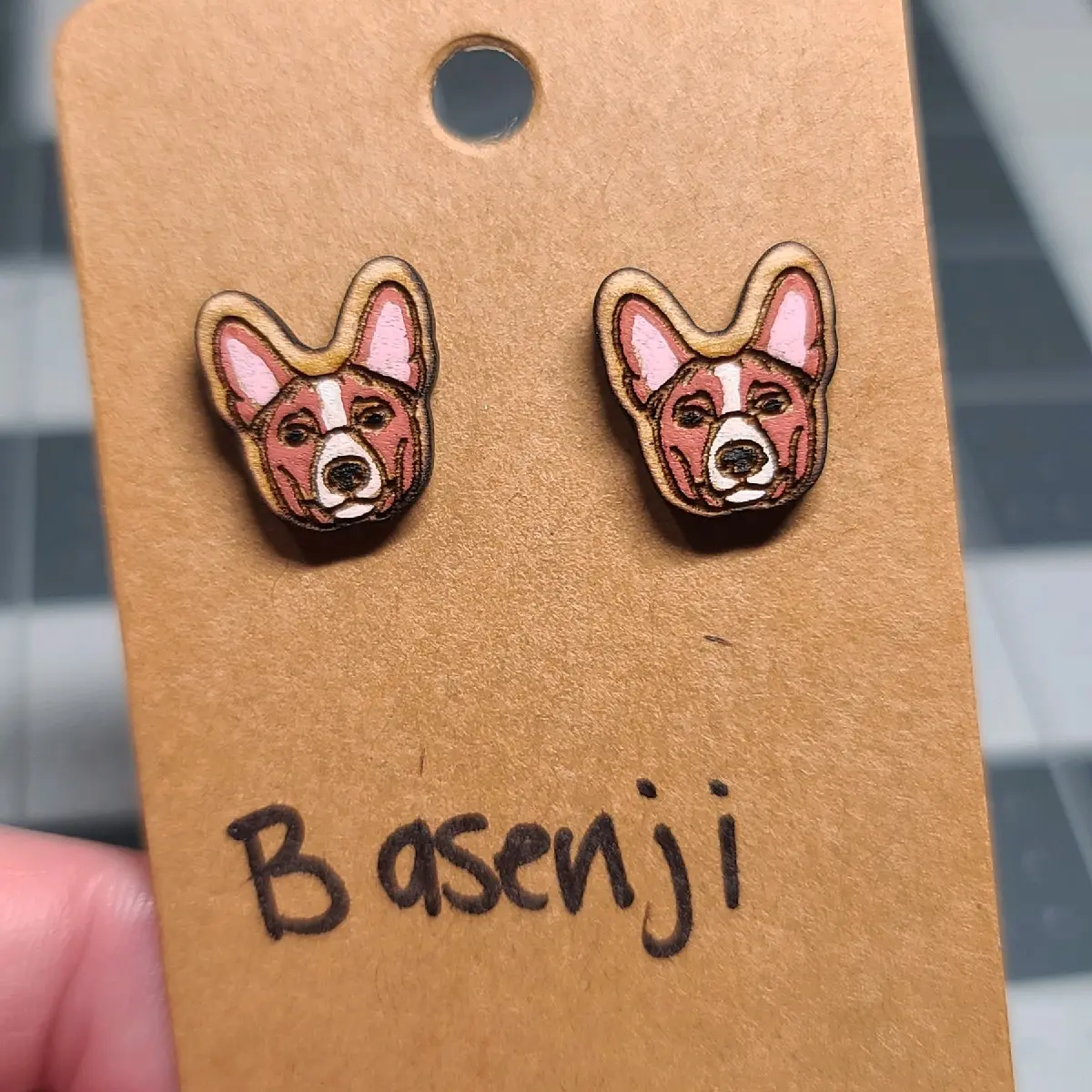 Basenji stud earrings-Basenji dog-basenji earrings-basenji related earrings-dog stud earrings