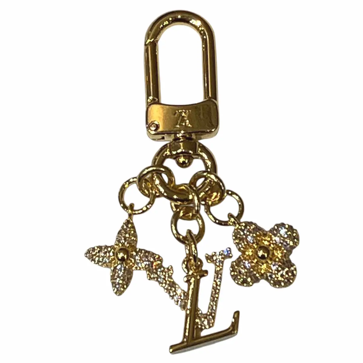 Pre-owned Louis Vuitton Gold-plated Small Leather Goods LV Iconic Monogram Key Holder