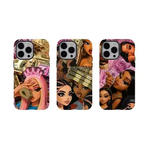 [No magnetic]  Bratz Y2K Baddie Phone Cases,Glitter & Collage Aesthetic hard phone Cover,Dual-Layer design phone case,for iPhone 17 16 15 14 13 12 11 8 7 for Samsung for Galaxy Series,Durable Shockproof Protective smartphone Cover,perfect gift for her