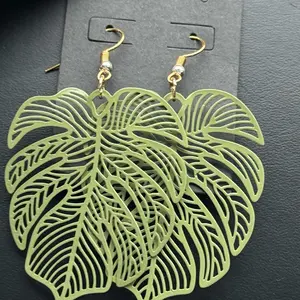Monstera Plant Earrings