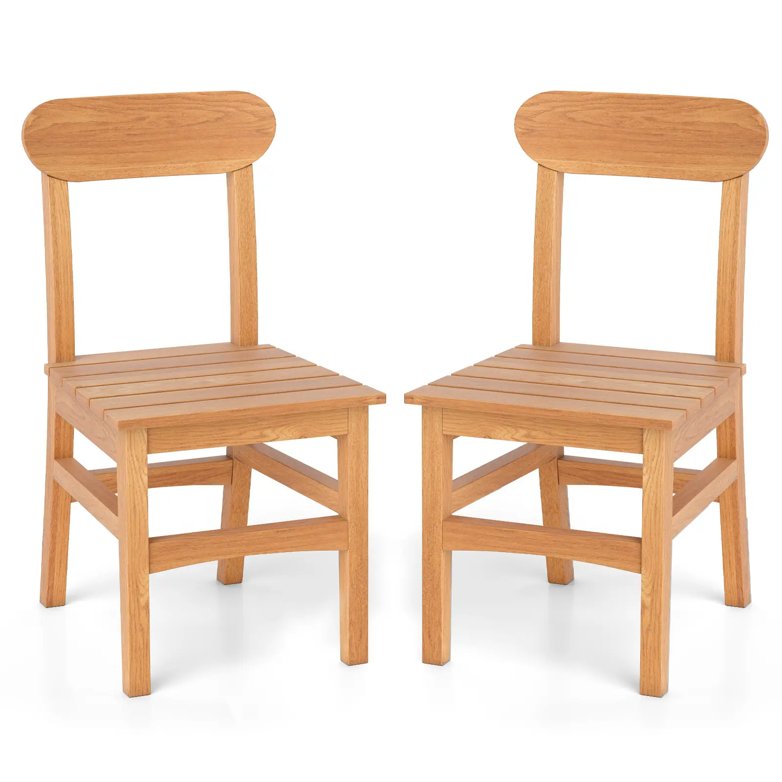 COSTWAY - Patio Teak Wood Chair