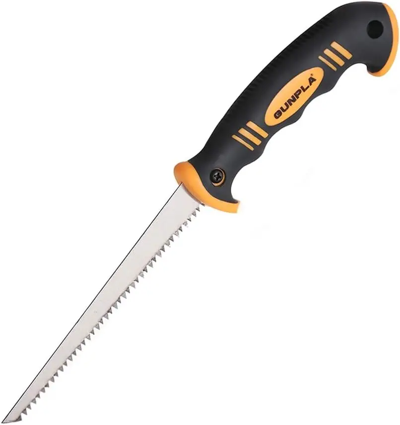 Gunpla 6-in Drywall Jab Saw, High-Quality Steel Blade Heavy-Duty Hand Tool, Sharp Cutting for Plasterboard Wallboard, Ergonomic Soft-Grip Handle for Precision, Hardware Hand Tools
