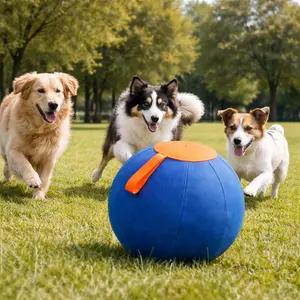 Dog Polo Ball Toy for Training & Outdoor Play, Bite Resistant Chew Ball for Golden Retriever, Australian Shepherd, Cattle Dog, Corgi & Shiba Inu, Interactive Pet Ball to Relieve Boredom