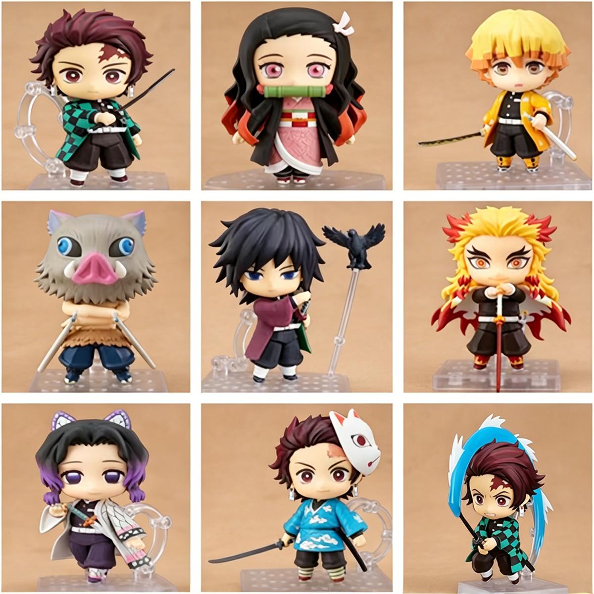 Demon Slayer Q Version Figures | Muichiro Mitsuri Nezuko Tanjiro Zenitsu Inosuke Rengoku Giyuu Shinobu Sanemi Genya Tengen Akaza | Collectible Anime Action Chibi Figure Toy with Movable Joints & Changeable Face Demon Slayer Q Version Figures | Muichiro Mitsuri Nezuko Tanjiro Zenitsu Inosuke Rengoku Giyuu Shinobu Sanemi Genya Tengen Akaza | Collectible Anime Action Chibi Figure Toy with Movable Joints & Changeable Face