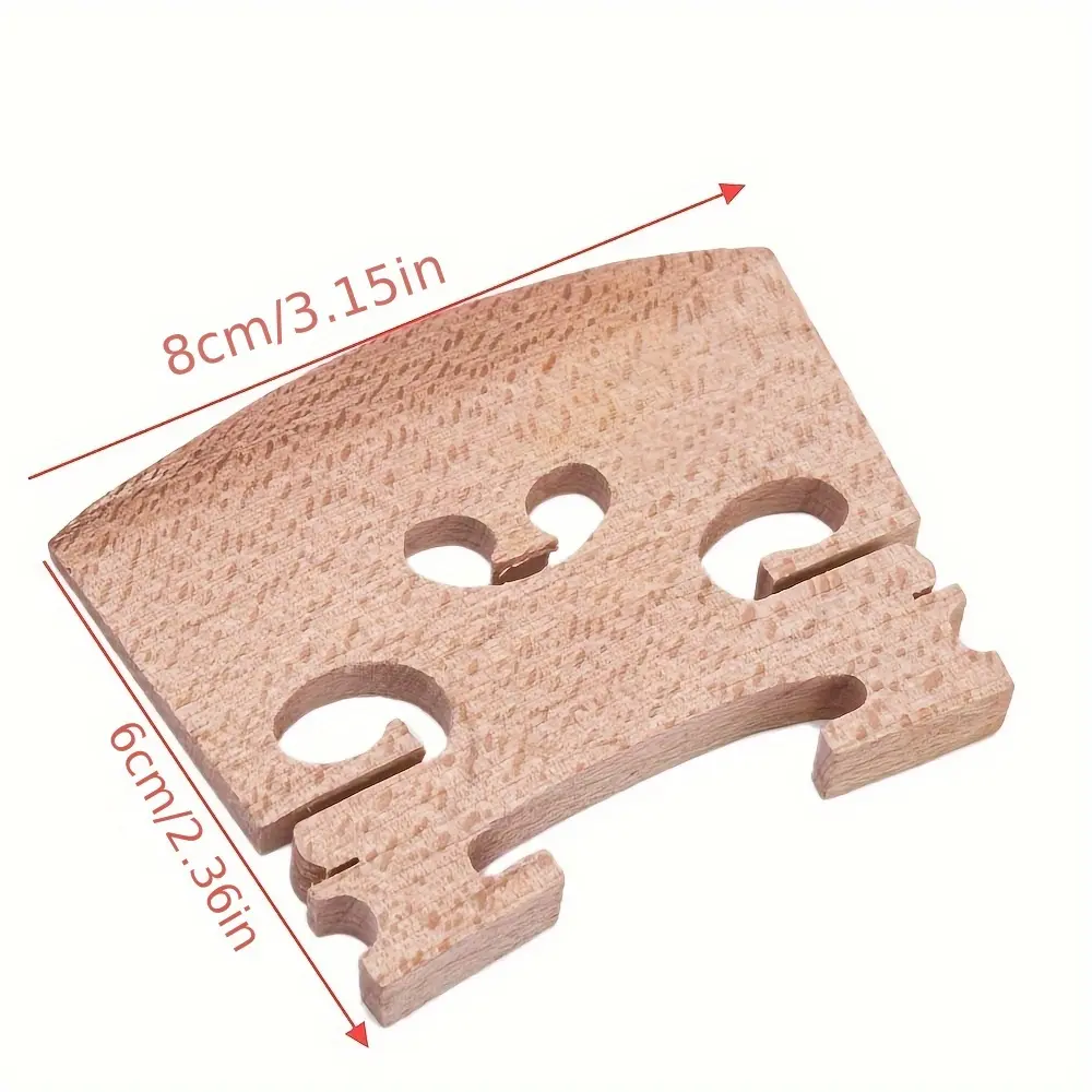 Premium 4/4 Maple Violin Bridge - Unshaped for Custom Fit - 1.97 x 1.57" Size - Lightweight Design - Ideal for Beginners & Professionals - Perfect Gift for Music Lovers
