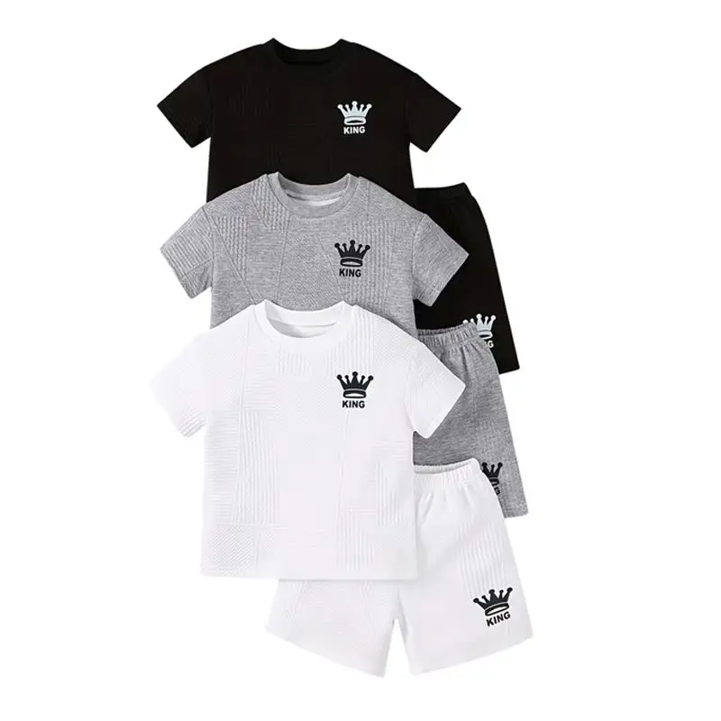 #SummerVibes 6-Pack Children's Short Sleeve Set family matching outfits Matching Dad & Kid Sets Spring Summer New Comfortable Breathable Boys' Clothing Boys' Shorts Outfit T-Shirt Baby Summer Outfit Kids' Clothing Outdoor Sports Suitable for ages 3-14