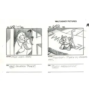 Chip n Dale Rescue Rangers Original Production Animation Storyboard Walt Disney FIRST EPISODE 1988 A209