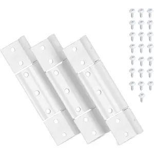 Storm Door Hinges Replacement fits for Larson White Screen Door Hinges, 1/8 inch Grooved Center Extruded  Door Hinge Kit 3 Pack